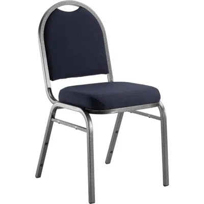 National Public Seating Nps 9200 Series Premium Fabric Upholstered Stack Chair, Midnight Blue Seat/ Silvervein Frame