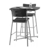 National Public Seating Nps Café Time Adjustable-height Table, Charcoal Slate Top & Silver Frame