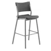 National Public Seating Nps Café Time Stool, Charcoal Slate Top & Silver Frame