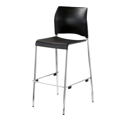 National Public Seating Nps Cafetorium Bar Stool, Plastic Seat, Black In Burgundy