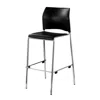 National Public Seating Nps Cafetorium Bar Stool, Plush Vinyl Seat, Black