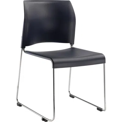 National Public Seating Nps Cafetorium Plastic Stack Chair, Navy In Black