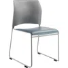 National Public Seating Nps Cafetorium Plush Vinyl Stack Chair, Blue/grey