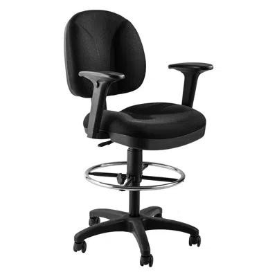 National Public Seating Nps Comfort Task Stool With Arms, 24.5"-34.5" Height
