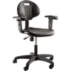 National Public Seating Nps Polyurethane Task Chair With Arms, 16"-21" Height, Black