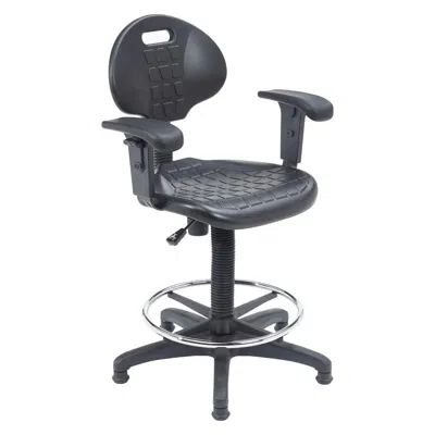 National Public Seating Nps Polyurethane Task Chair With Arms, 22"-32" Height In Gray
