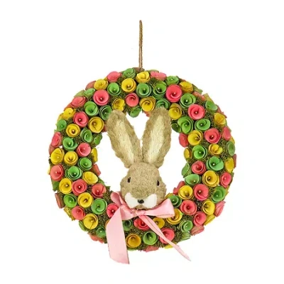 National Tree Co . 16 Floral Wreath In Green