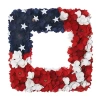 National Tree Co . 18in Patriotic Flag Square Wreath In Red