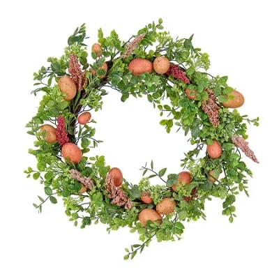 National Tree Co . 22 Pink Eggs Wreath