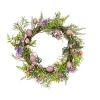 National Tree Co . 22 Pink Eggs Wreath In Purple