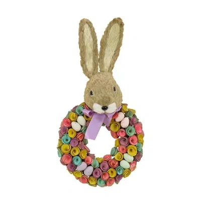 National Tree Co . 24 Bunny Wreath In Brown