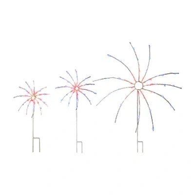 National Tree Co . 36in Patriotic Light Up Fireworks Christmas Porch Sign In Red