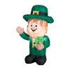 National Tree Co . 42 Inflatable Waving Leprechaun With Sh St. Patricks Day Inflatable In Green