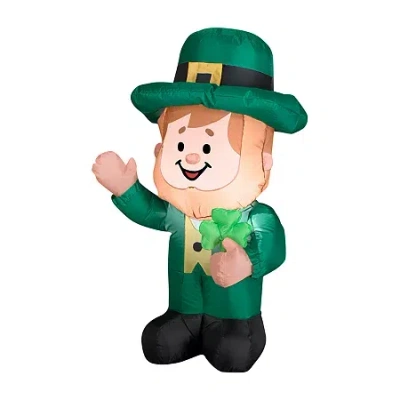 National Tree Co . 42 Inflatable Waving Leprechaun With Sh St. Patricks Day Inflatable In Green