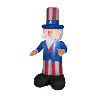 National Tree Co . 48in Airblown Uncle Sam Christmas Porch Sign In Blue