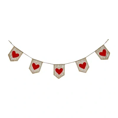 National Tree Co . 6 Ft. V Red Hearts Valentines Day Indoor Outdoor Garland