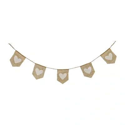 National Tree Co . 6 Ft. V White Hearts Valentines Day Indoor Outdoor Garland