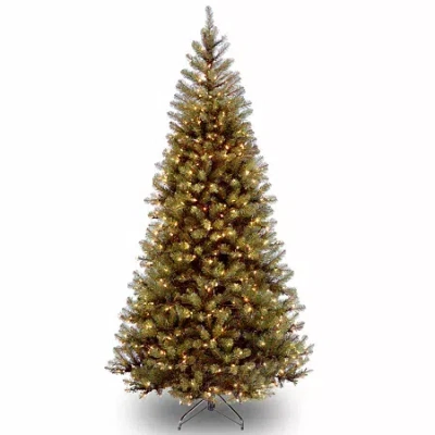 National Tree Co . Aspen Spruce Hinged 7 1/2 Foot Pre-lit Spruce Christmas Tree In Green