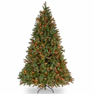 National Tree Co . Downswept Douglas Fir Hinged 6 1/2 Foot Pre-lit Fir Christmas Tree In Green