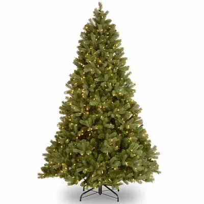 National Tree Co . Downswept Douglas Fir Hinged 7 1/2 Foot Pre-lit Fir Christmas Tree In Green