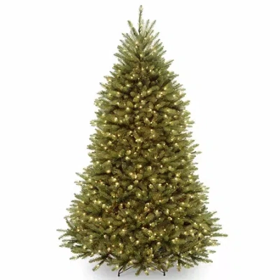 National Tree Co . Dunhill Fir Hinged 7 1/2 Foot Pre-lit Fir Christmas Tree In Green