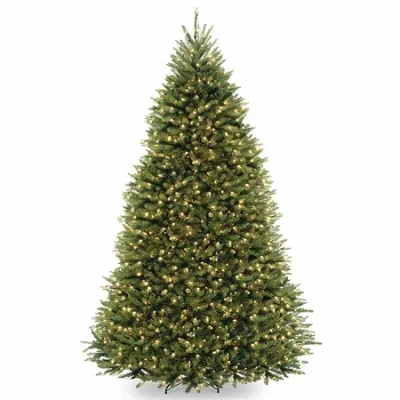 National Tree Co . Dunhill Fir Hinged 9 Foot Pre-lit Fir Christmas Tree In Green