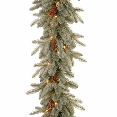 National Tree Co . Frosted Artic Spruce Feel Real Christmas Indoor Outdoor Garland In Green