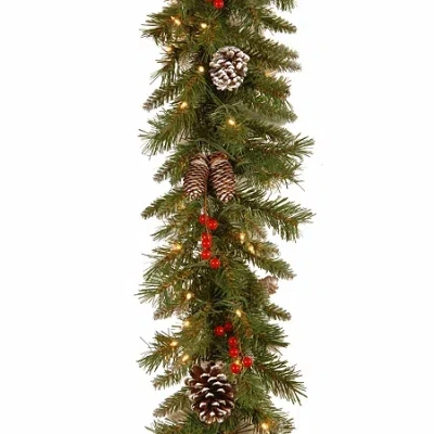 National Tree Co . Frosted Berry Christmas Indoor Outdoor Garland In Green