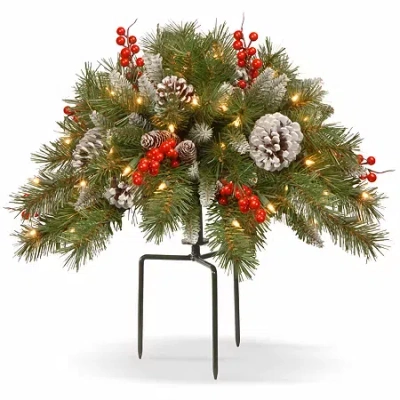 National Tree Co . Frosted Berry Urn Filler Christmas Yard Art In Green