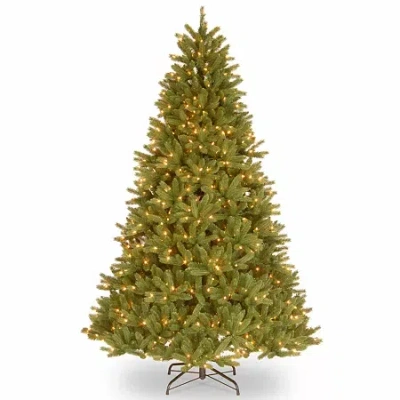National Tree Co . Grande Fir Hinged 7 1/2 Foot Pre-lit Fir Christmas Tree In Green