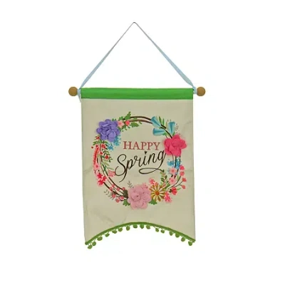 National Tree Co . Happy Spring Banner Wall Sign In White