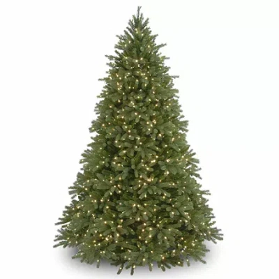 National Tree Co . Jersey Fraser Fir Hinged 9 Foot Pre-lit Fir Christmas Tree In Green