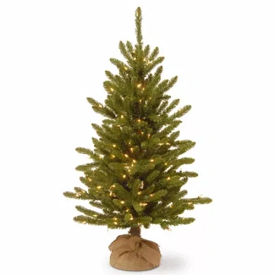 National Tree Co . Kensington Burlap 4 Foot Pre-lit Christmas Tree In Green