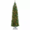 National Tree Co . Kingswood Fir Hinged Pencil 7 1/2 Foot Pre-lit Fir Christmas Tree In Green