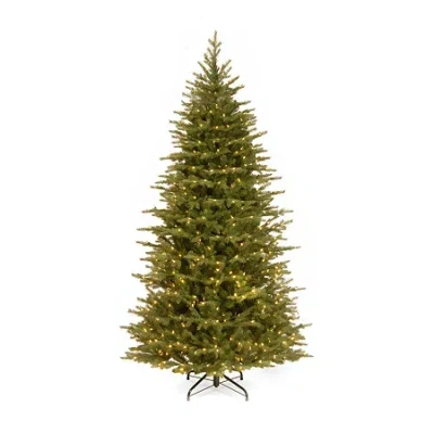 National Tree Co . Nordic Spruce Slim Hinged 7 1/2 Foot Pre-lit Spruce Christmas Tree In Green
