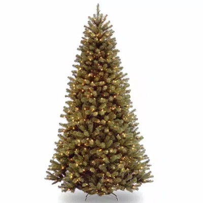 National Tree Co . North Valley Spruce Hinged 7 1/2 Foot Pre-lit Spruce Christmas Tree In Green