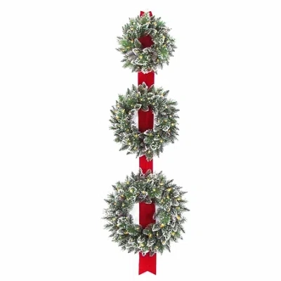 National Tree Co . Sparkling Glittered Tips 3-pc. Wreath In Green