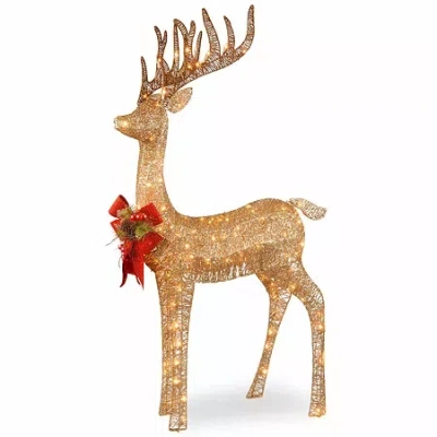 National Tree Co . Standing Reindeer Christmas Yard Art In Yellow