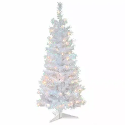 National Tree Co . White Iridescent 4 Foot Pre-lit Christmas Tree