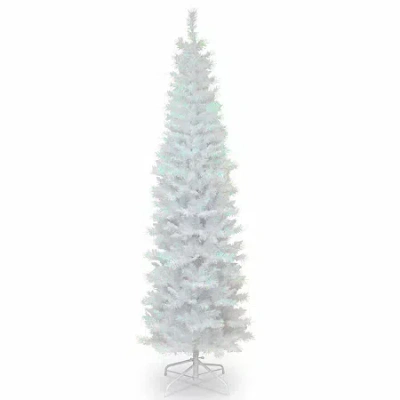National Tree Co . White Iridescent Tinsel 6 Foot Christmas Tree In Transparent