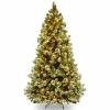 National Tree Co . Wintry Pine 7 1/2 Foot Pre-lit Flocked Pine Christmas Tree In Green