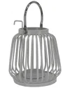 National Tree Company 11in Ribbed Candle Lantern In Gray