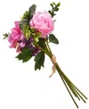 National Tree Company 12 Pink Rose Bundle In Pink