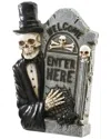 National Tree Company 12 Skeleton Holding Tombstone In Black