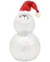 National Tree Company 12in Disco Snowman With Santa Hat In Red