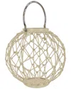 National Tree Company 12in Round Rope Weave Candle Lantern In Beige