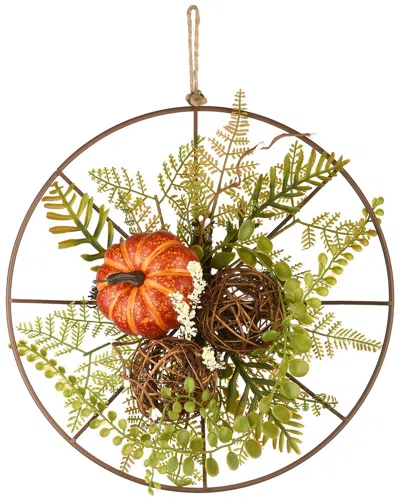 National Tree Company 13 Harvest Flower Circular Decoration In Green