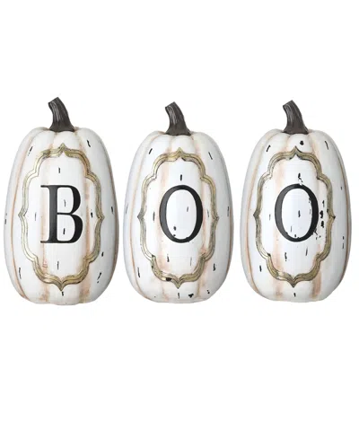 National Tree Company 13" White Pumpkin Boo Sign Decoration, Halloween Collection