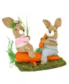NATIONAL TREE COMPANY 14" TWO EASTER BUNNIES ON CARROT SEESAW