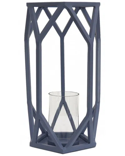 National Tree Company 14in Candle Lantern In Blue
